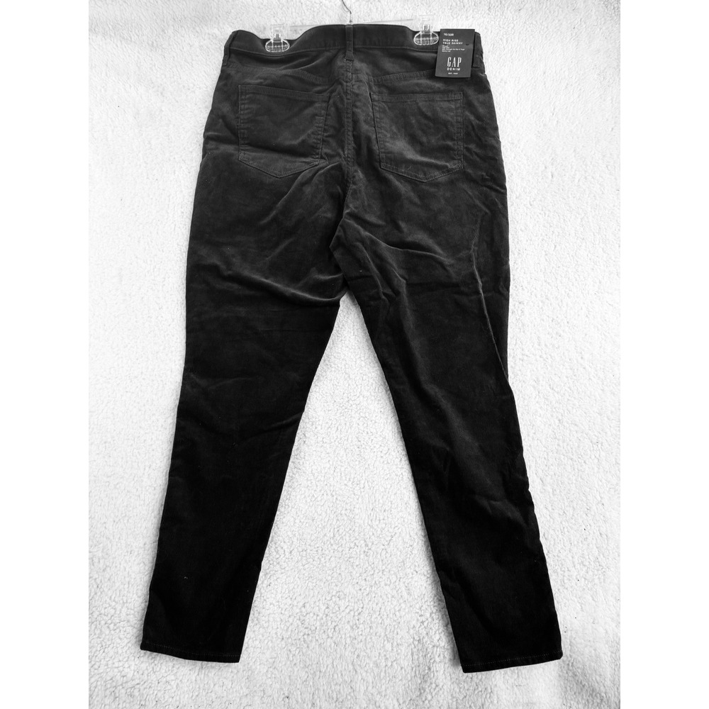 Gap High Rise True Skinny Corduroy Pants Dark Green Charcoal 16 33R NWT